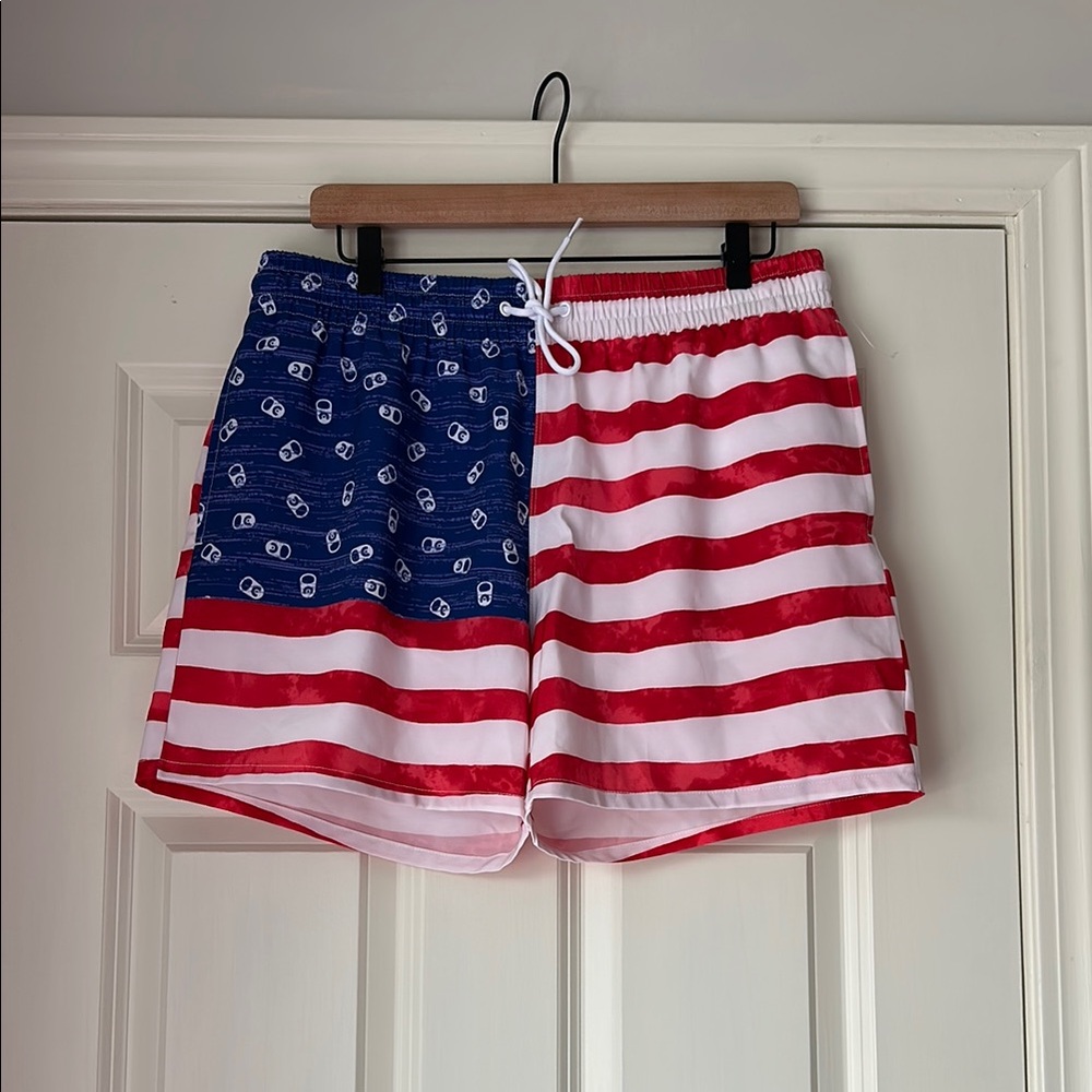 NWOT Crown & Ivy Blue and Red Athletic Swim Shorts